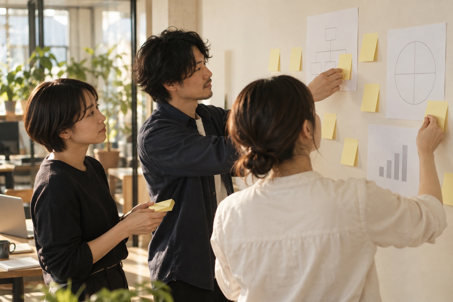 事業計画を整理するチーム