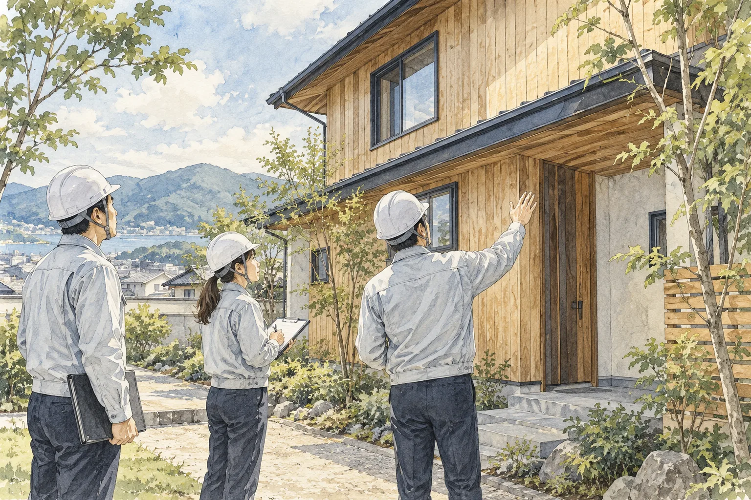 建設事業の計画を相談する様子