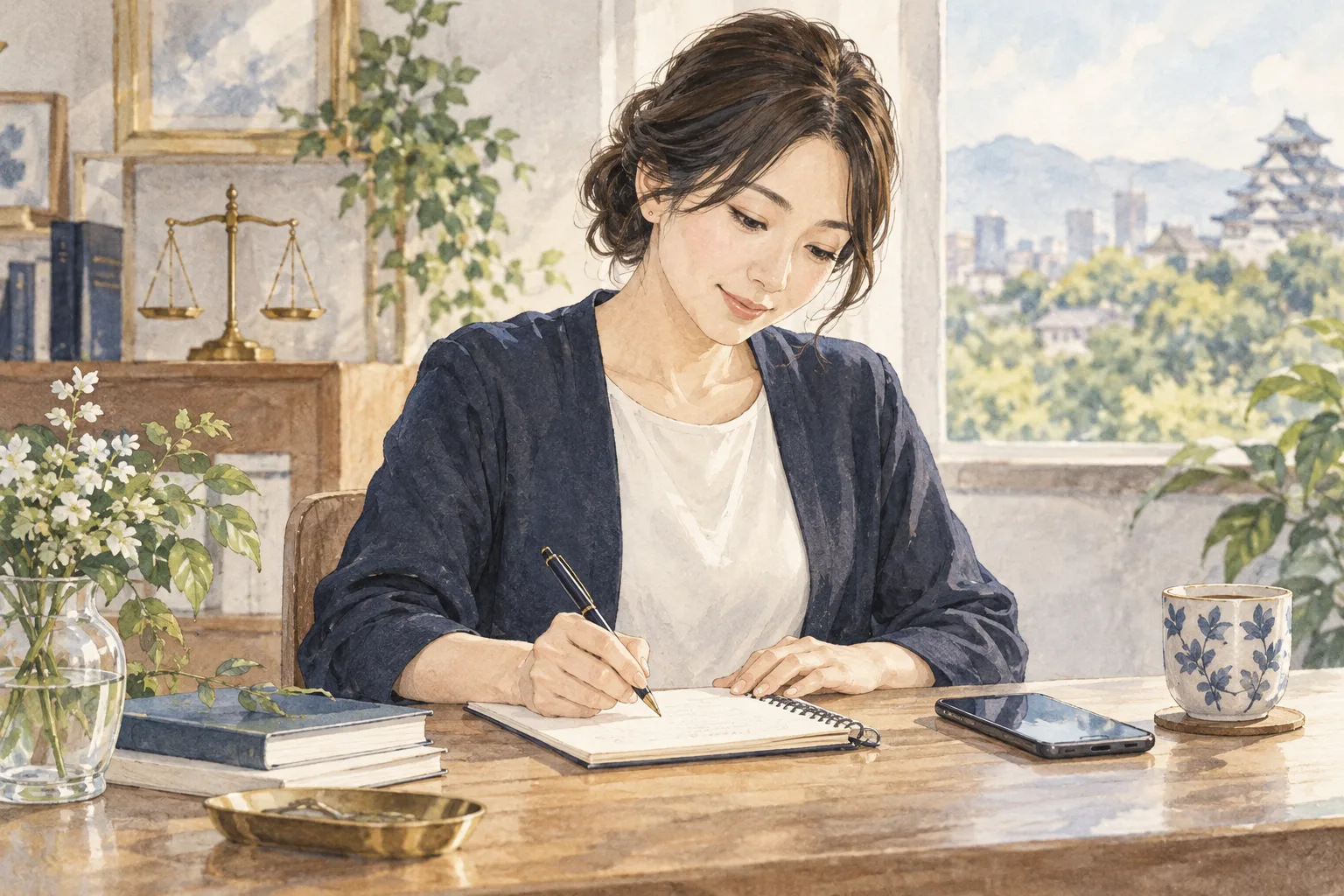 相談内容を聞き取る様子