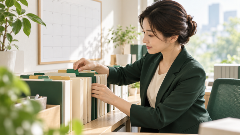 許認可と法人情報を管理台帳で整理する様子