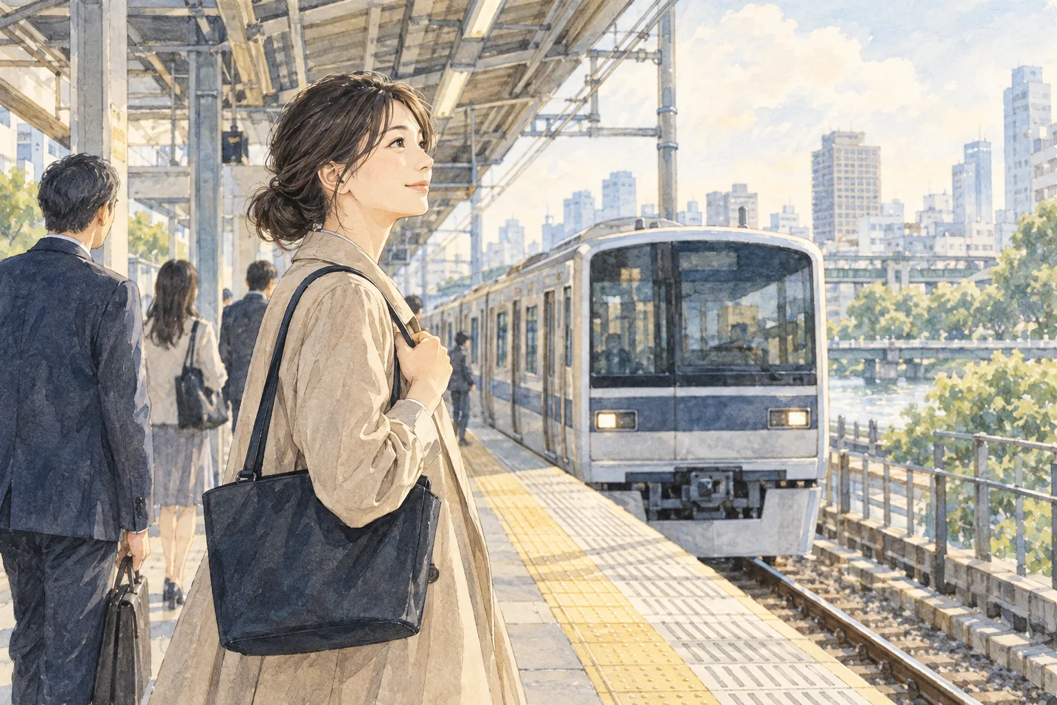 電車を利用してお出かけする様子